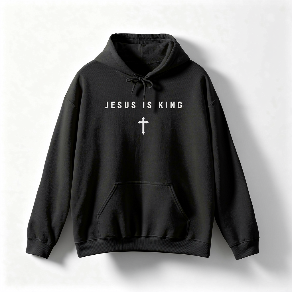 JIK® Jesus Is King with Cross Hoodie