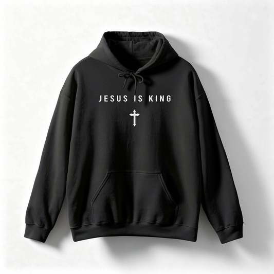JIK® Jesus Is King with Cross Hoodie