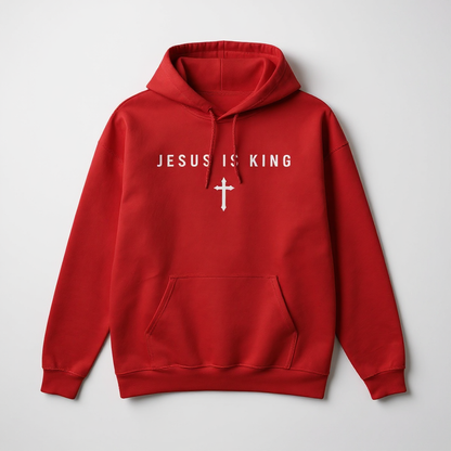 JIK® Jesus Is King with Cross Hoodie