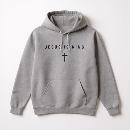 JIK® Jesus Is King with Cross Hoodie