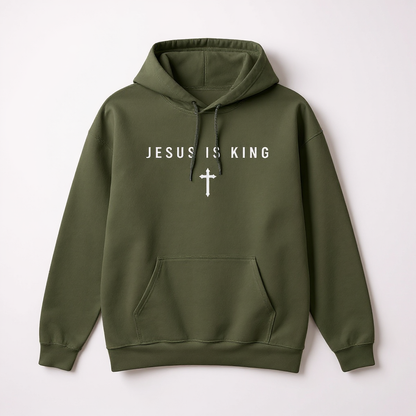 JIK® Jesus Is King with Cross Hoodie