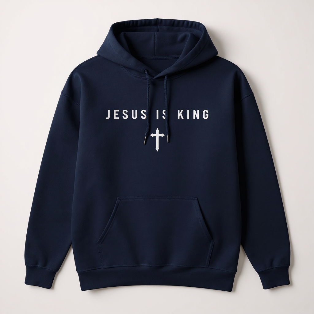 JIK® Jesus Is King with Cross Hoodie