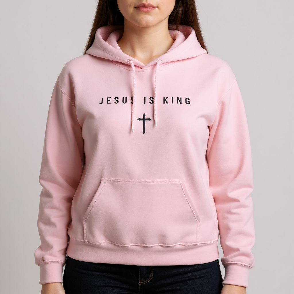 JIK® Jesus Is King with Cross Hoodie