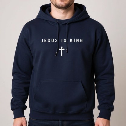 JIK® Jesus Is King with Cross Hoodie