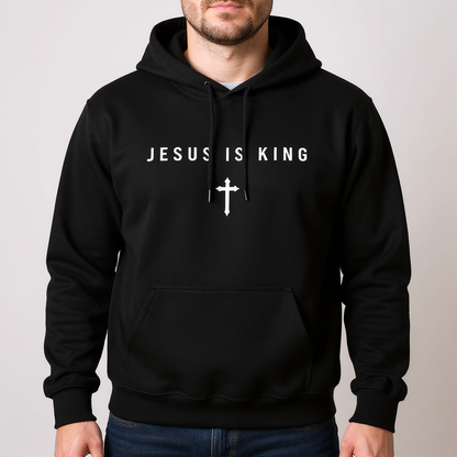 JIK® Jesus Is King with Cross Hoodie