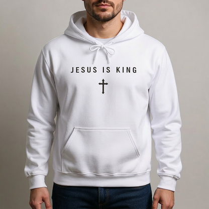 JIK® Jesus Is King with Cross Hoodie