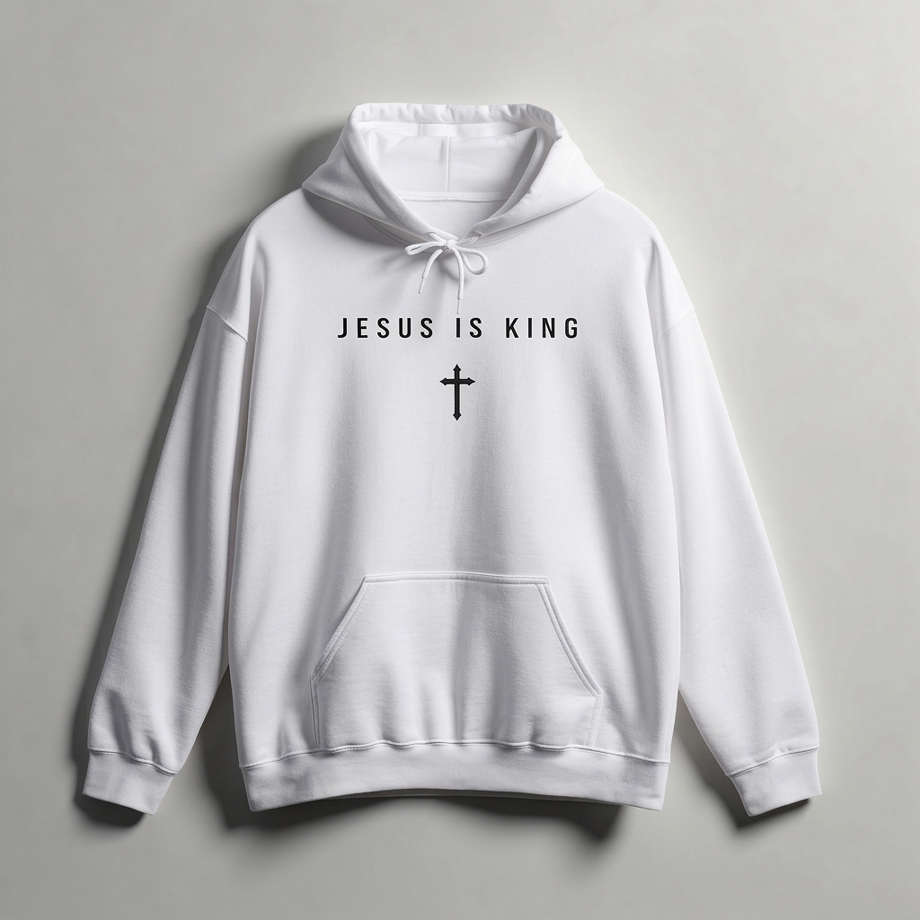 JIK® Jesus Is King with Cross Hoodie
