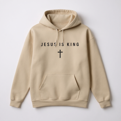 JIK® Jesus Is King with Cross Hoodie