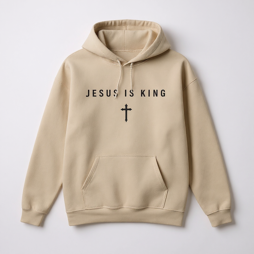 JIK® Jesus Is King with Cross Hoodie