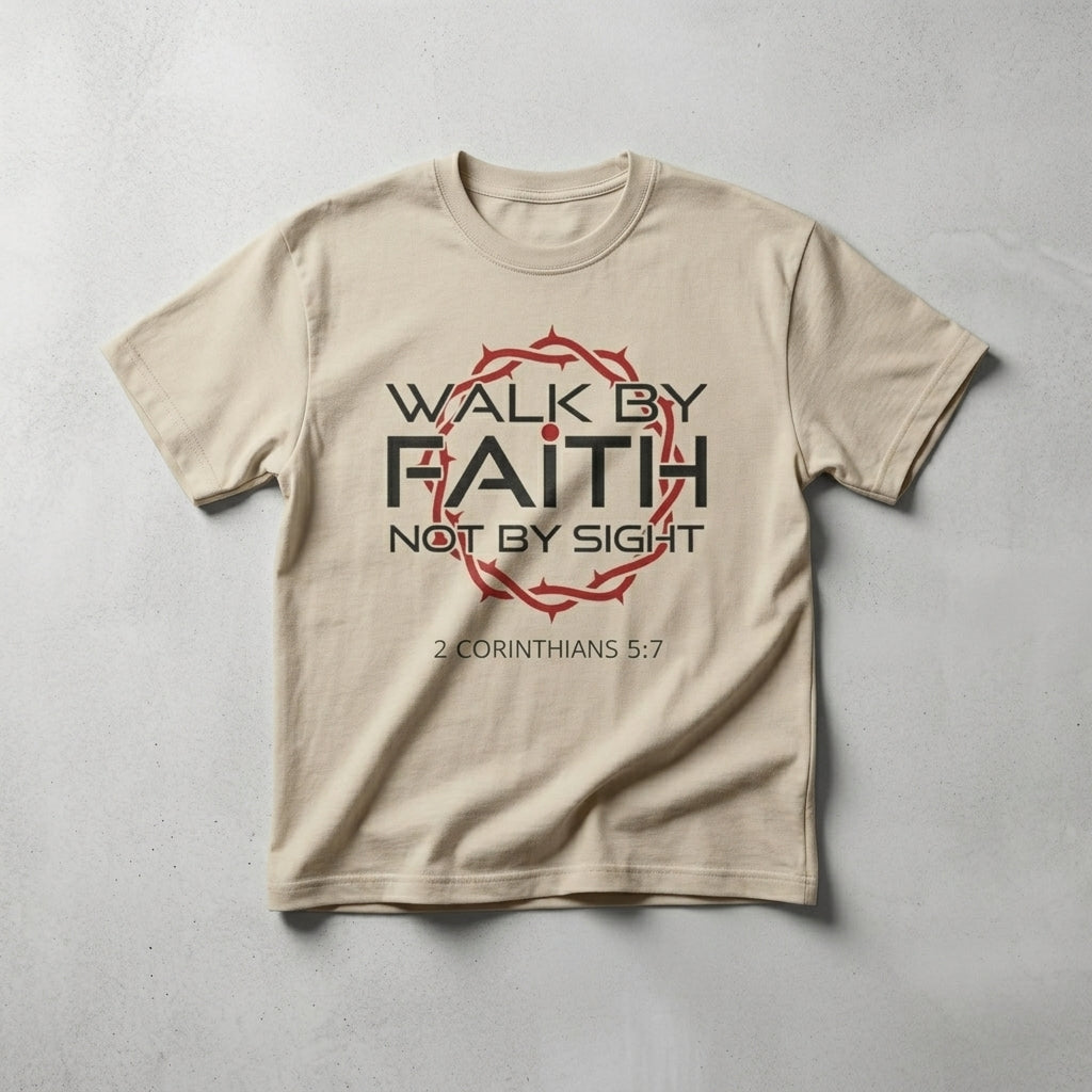 JIK® Jesus Is King Walk By Faith T-Shirt