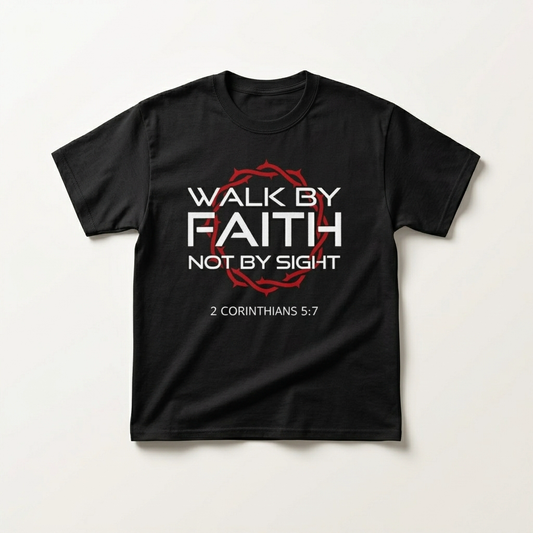 JIK® Jesus Is King Walk By Faith T-Shirt